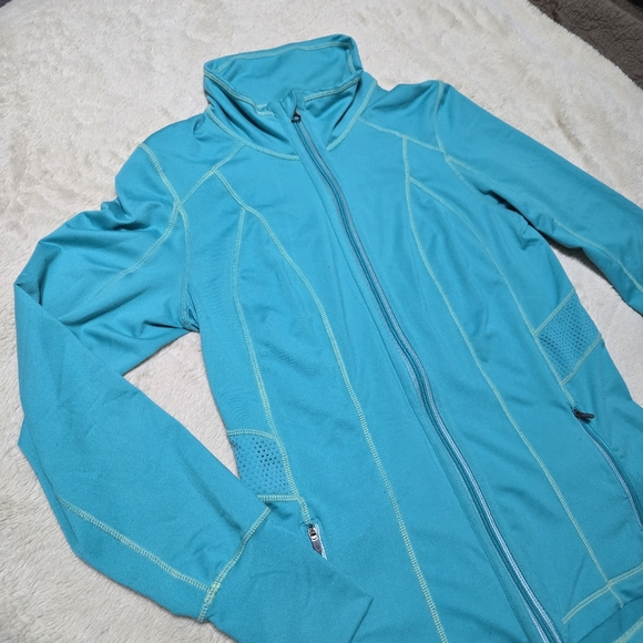 Tangerine Athletic Jacket yoga walking running hiking boating thumbholes, M - Picture 12 of 12